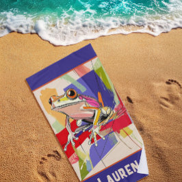 Fantastische Paarse kikkerkunst Strandlaken