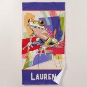 Fantastische Paarse kikkerkunst Strandlaken (Voorkant)