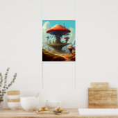 Fantastische paddenstoelwereld poster (Keuken)
