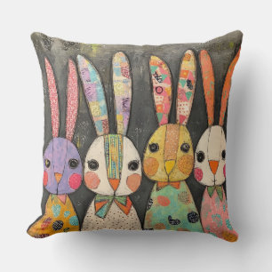 Fantastische Patchwork Paashaas Konijnen Kussen