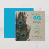 Fantastische Peacock 45e verjaardag Uitnodiging (Voorkant / Achterkant)