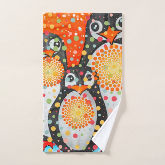 Fantastische pinguïns bad handdoek (Handdoek)