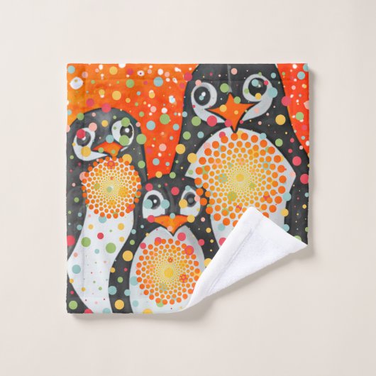 Fantastische pinguïns bad handdoek (Wasdoekje)