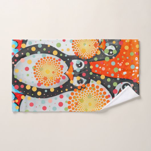 Fantastische pinguïns bad handdoek (Handdoek)