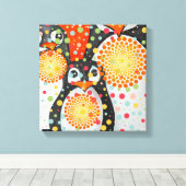 Fantastische pinguïns canvas afdruk (Insitu (Houten vloer))