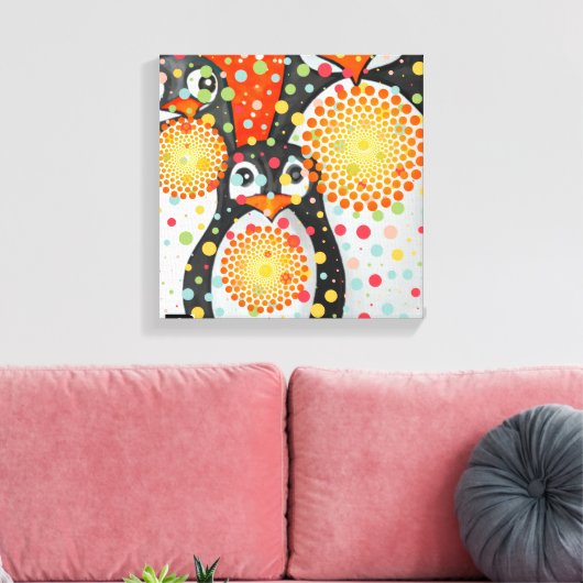 Fantastische pinguïns canvas afdruk (Insitu (Woonkamer))