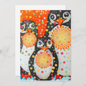 Fantastische pinguïns feestdagenkaart (Voorkant / Achterkant)