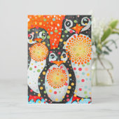 Fantastische pinguïns feestdagenkaart (Staand voorkant)