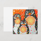 Fantastische pinguïns feestdagenkaart (Voorkant / Achterkant)