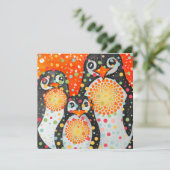 Fantastische pinguïns feestdagenkaart (Staand voorkant)