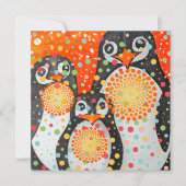 Fantastische pinguïns feestdagenkaart (Voorkant)