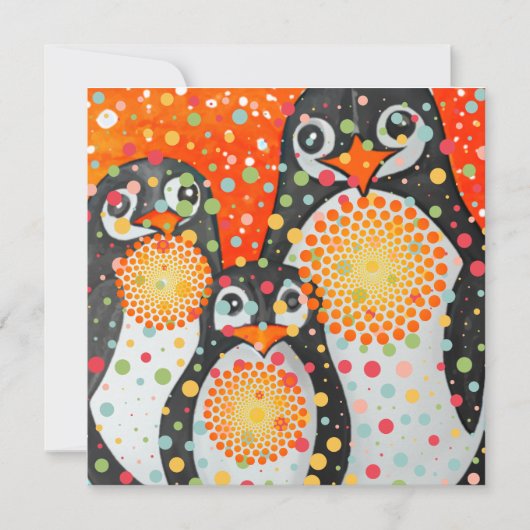 Fantastische pinguïns feestdagenkaart (Voorkant)