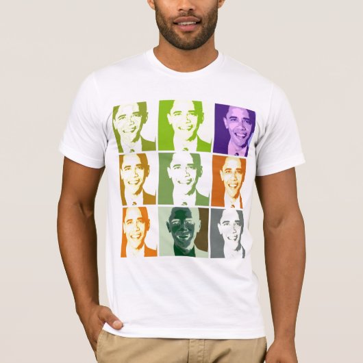 Fantastische Pop Art Obama T shirt (Voorkant)