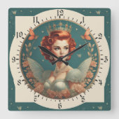 Fantastische prinses vierkante klok (Voorkant)