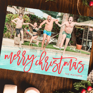 Fantastische Rode Kerst Foto Feestdagenkaart
