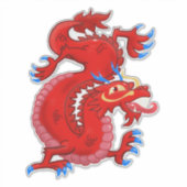 Fantastische, rode, oosterse draak sticker (Voorkant)