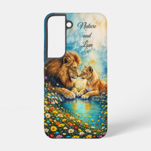 Fantastische romantische kunst van wilde leeuw en samsung galaxy hoesje
