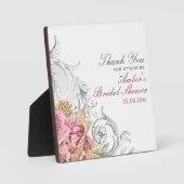 Fantastische Roze Bloemrijke Bruids-Shower Fotoplaat (Voorkant)