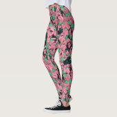 Fantastische roze en groene Floral Print Leggings (Links)