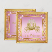 Fantastische Roze Gouden Prinses Baby Shower Uitno Kaart (Voorkant / Achterkant)