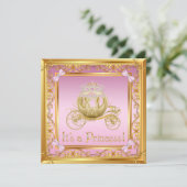 Fantastische Roze Gouden Prinses Baby Shower Uitno Kaart (Staand voorkant)