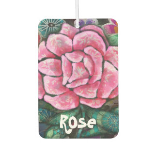 Fantastische Roze Roos Art Nouveau Botanische Bloe Luchtverfrisser
