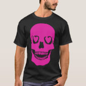 Fantastische roze schedel hart ogen t-shirt (Voorkant)