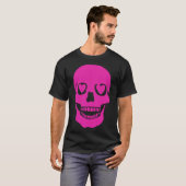 Fantastische roze schedel hart ogen t-shirt (Voorkant volledig)
