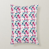 Fantastische Roze Vogel Bloemige Botanische Ontwer Accent Kussen (Voorkant(Verticaal))