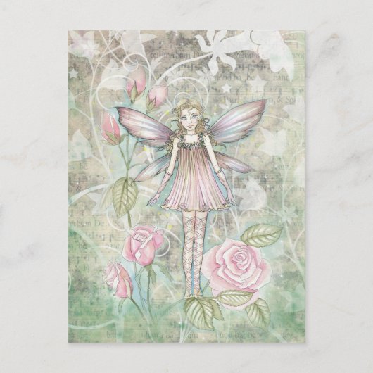 Fantastische Rozenfee Briefkaart (Voorkant)