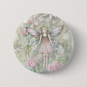 Fantastische Rozenfee Ronde Button 5,7 Cm