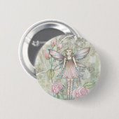 Fantastische Rozenfee Ronde Button 5,7 Cm (Voorkant /achterkant)