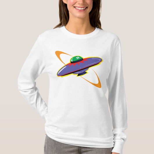 Fantastische ruimteschip/UFO-vlucht T-shirt (Voorkant)