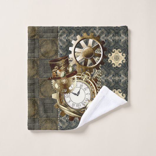 Fantastische Rusty en Gold Steampunk Art Bad Handdoek (Wasdoekje)