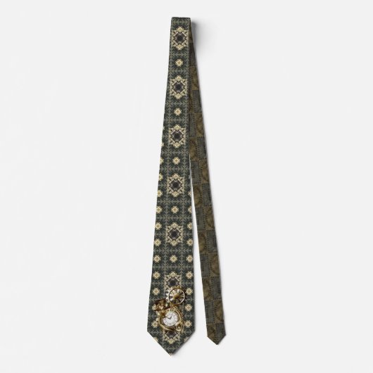 Fantastische Rusty en Gold Steampunk Art Stropdas (Voorkant)