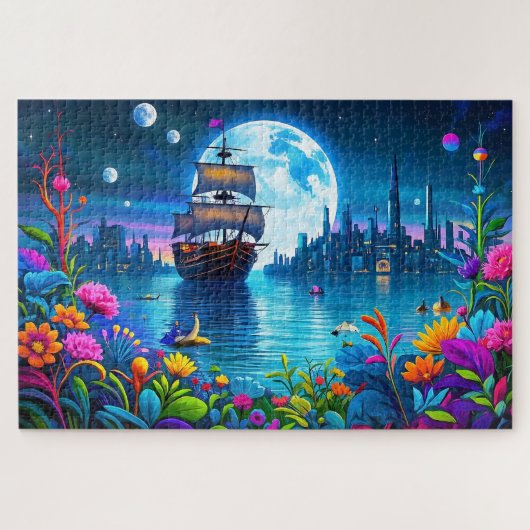 Fantastische scènes in levendige kleuren legpuzzel (Horizontaal)