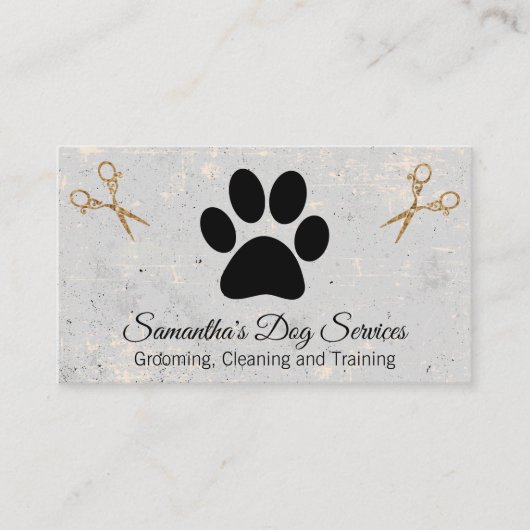 Fantastische Schaar | Hond Poot Visitekaartje (Voorkant)