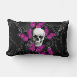 Fantastische schedel en hete roze vlinders kussen