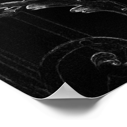 Fantastische schedel en hete roze vlinders poster (Hoek)