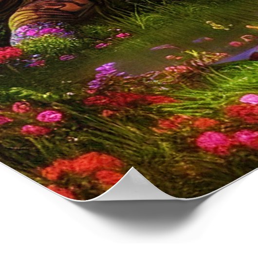 Fantastische schildpad en maan poster (Hoek)