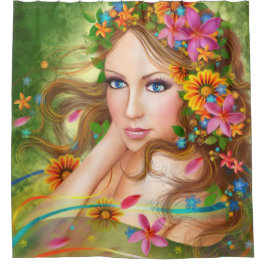 Fantastische schoonheidsvrouw Shower Curtain Douchegordijn