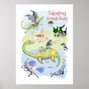 Fantastische Schotse Beasts kinderen kamer poster