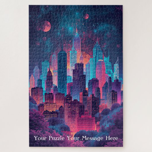 Fantastische skyline wolkenkrabbers legpuzzel (Verticaal)