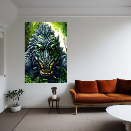 Fantastische sla in het bos | AI Art Poster