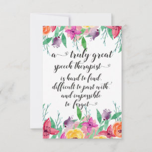 Fantastische spraaktherapeut bedankt SLP