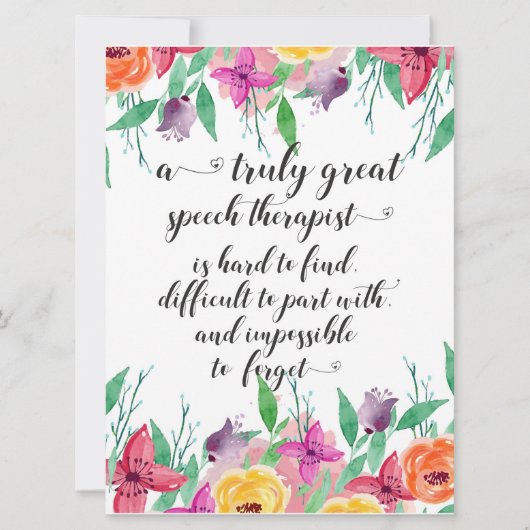 Fantastische spraaktherapeut bedankt SLP Kaart (Voorkant)