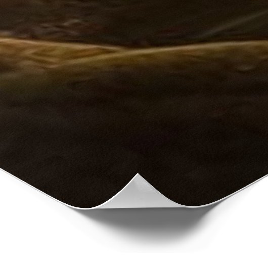 Fantastische stad langs de brug poster (Hoek)