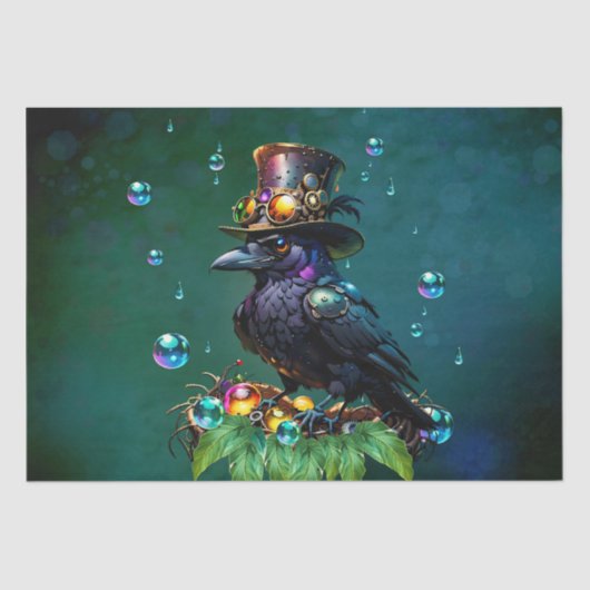 Fantastische steampunk kraai tissuepapier (Voorkant)