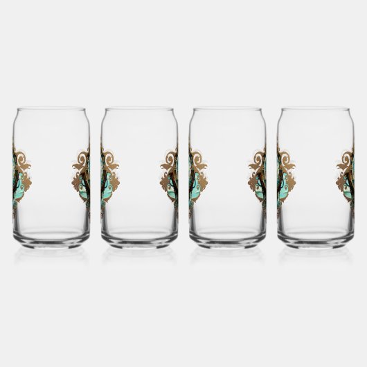 Fantastische steampunk zee klok blikvorm glas (Rechts)