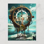 Fantastische steampunk zee klok briefkaart (Voorkant)